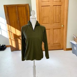 Columbia Olive Green Quarter-Zip Pullover Hoodie